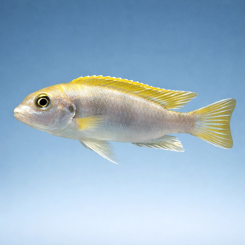 Pearly Cichlid (Labidochromis sp.) - UK (Labidochromis sp. Perlmutt) — Add a striking Pearly Cichlid to your tank — side…