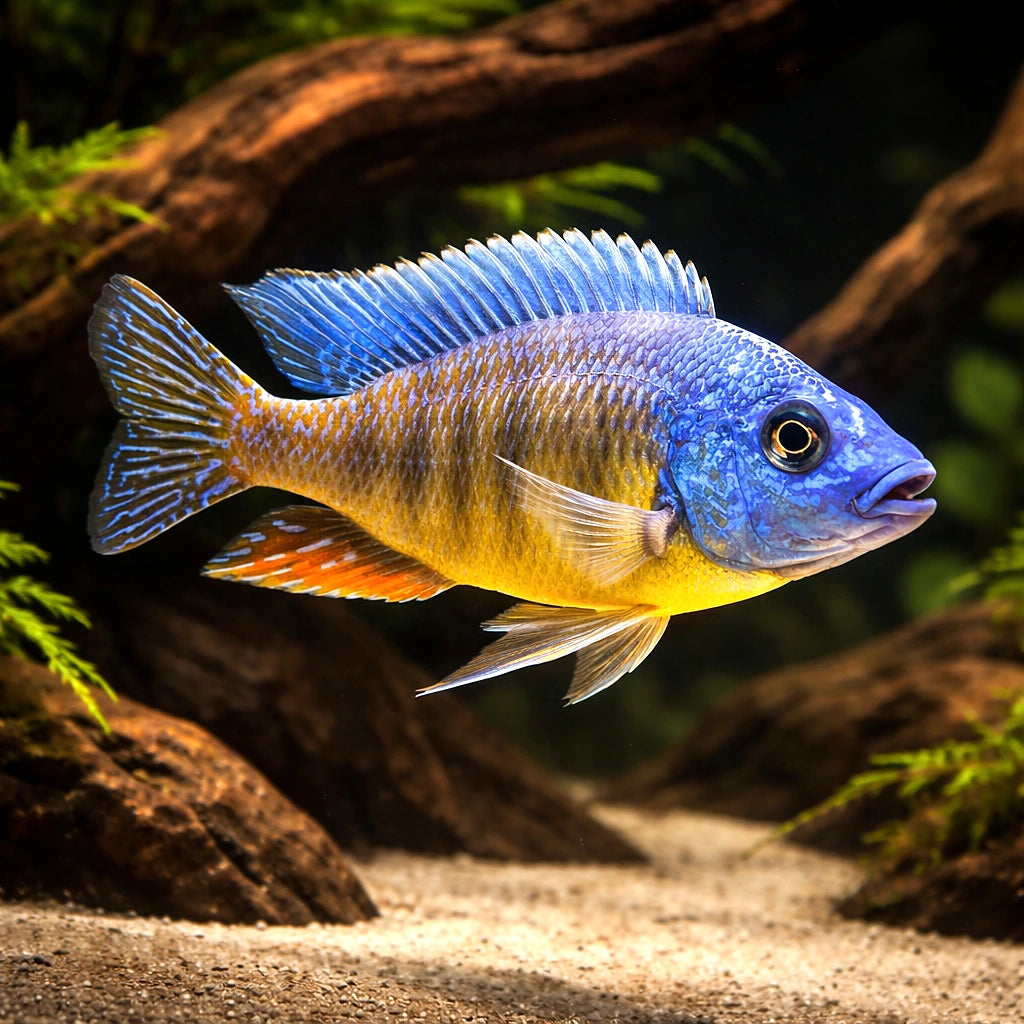 Protomelas sp. 'Steveni Taiwan' (Protomelas sp.) - UK (Protomelas sp.) — A striking Taiwan Reef style cichlid with vivid…