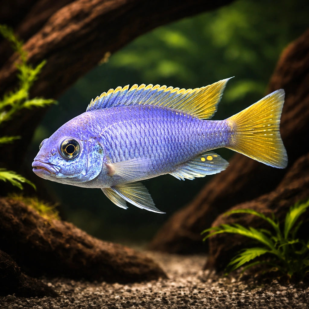 Pseudotropheus acei 'Luwala' - UK (Pseudotropheus sp. 'Acei') — Striking Pseudotropheus acei 'Luwala' with bold colour and…