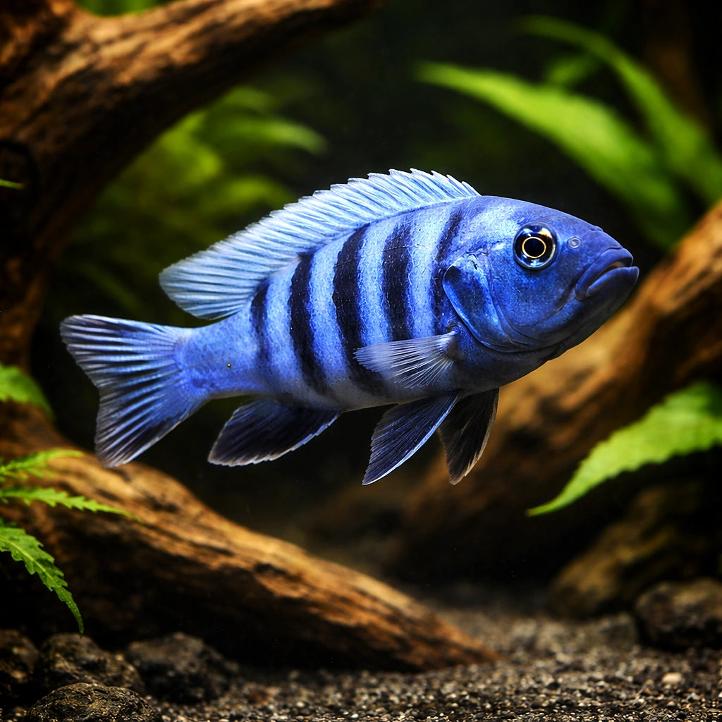 Pseudotropheus kingsizei 'Blue Gold' - UK (Pseudotropheus sp. 'Kingsizei') — Add striking Blue Gold Malawi cichlid colour to…