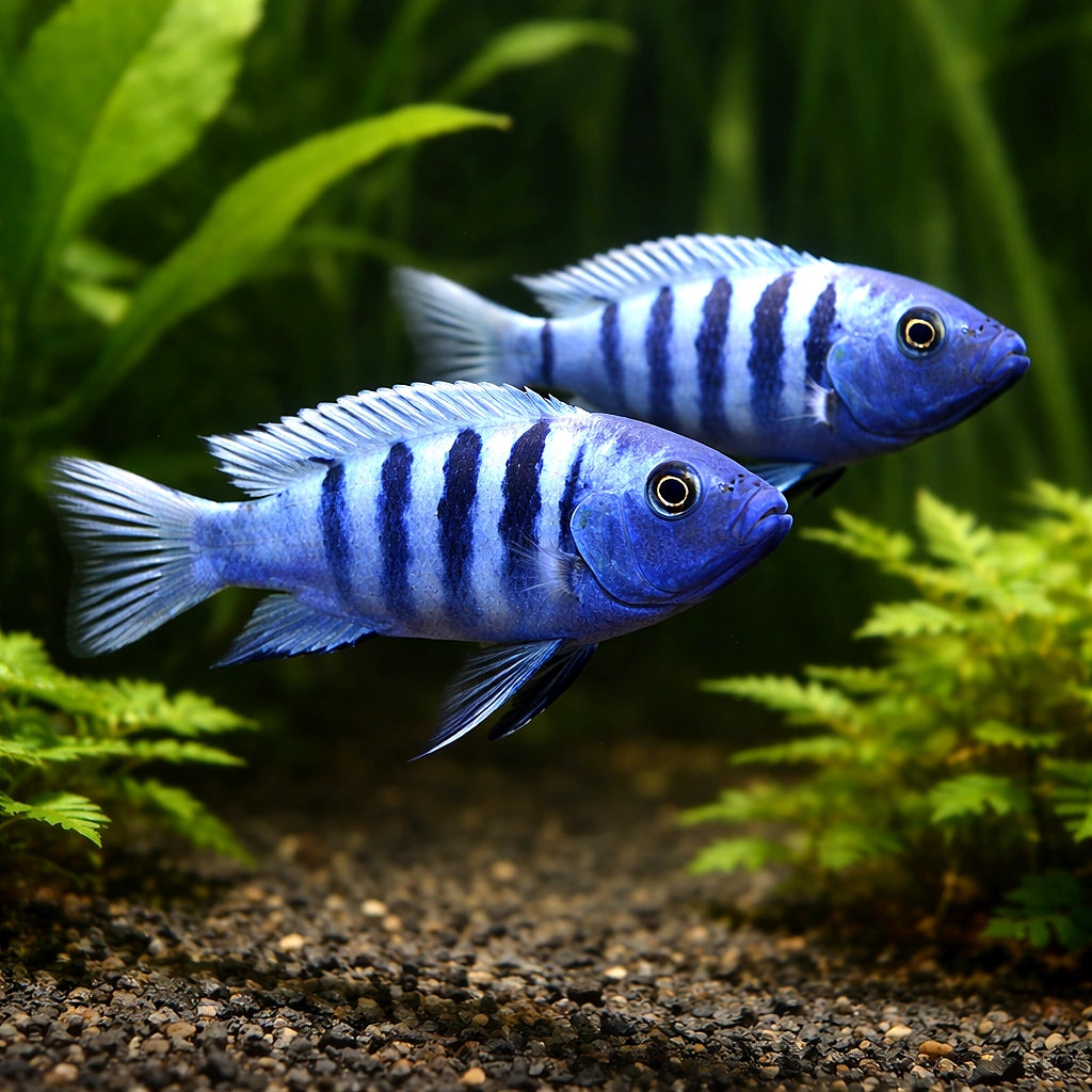 Pseudotropheus kingsizei 'Blue Gold' - UK (Pseudotropheus sp. 'Kingsizei') — Add striking Blue Gold Malawi cichlid colour to…