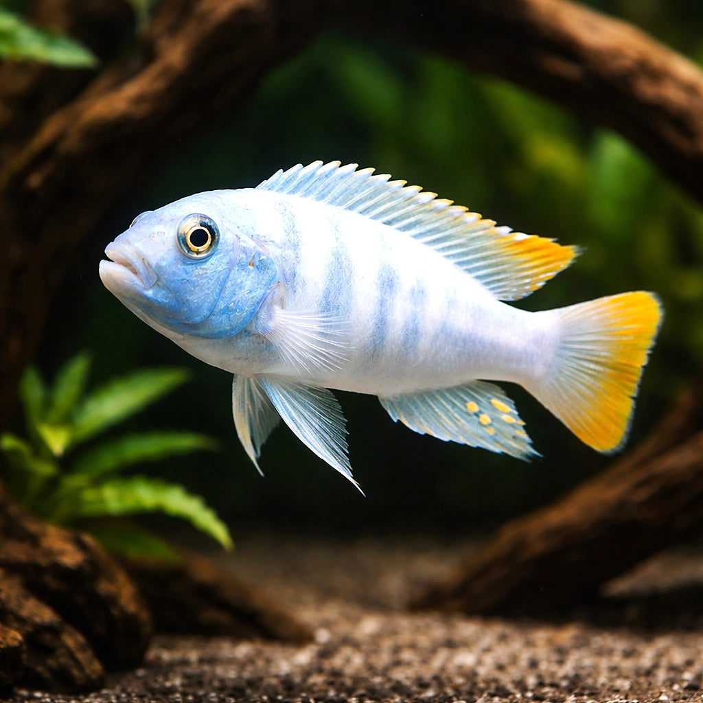 Red Blue Zebra Mbuna Cichlid - Tropical Fish for Sale UK (Maylandia zebra) — Add striking colour and attitude to your Malawi…