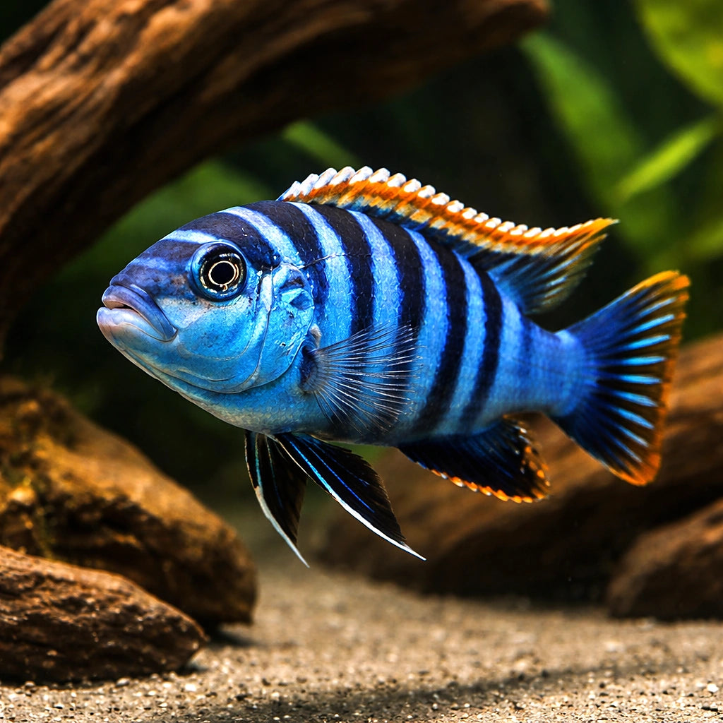 Red Dorsal Dogtooth Cichlid - Cynotilapia Afra 'Red Dorsal' | UK (Cynotilapia afra) — A striking Malawi cichlid with vivid…