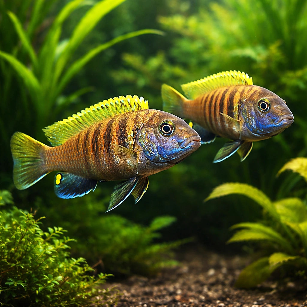 Red Fin Cichlid (Tropheops tropheops) (Tropheops tropheops) — An active, colourful rock-dwelling Mbuna cichlid from Lake…
