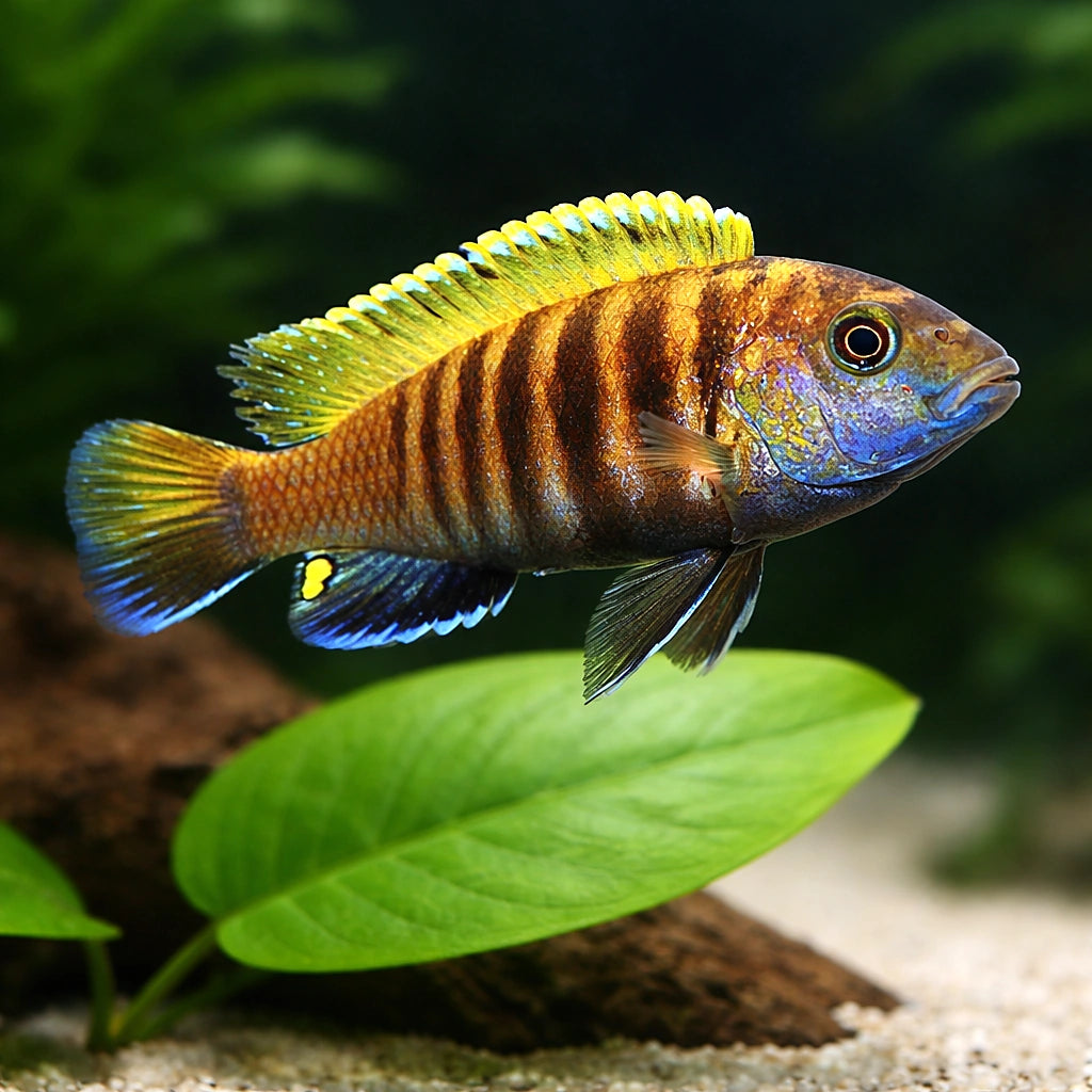 Red Fin Cichlid (Tropheops tropheops) (Tropheops tropheops) — An active, colourful rock-dwelling Mbuna cichlid from Lake…