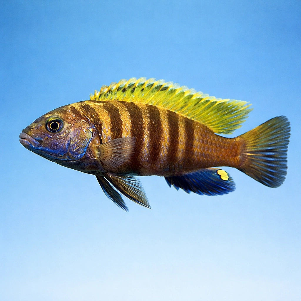 Red Fin Cichlid (Tropheops tropheops) (Tropheops tropheops) — An active, colourful rock-dwelling Mbuna cichlid from Lake…