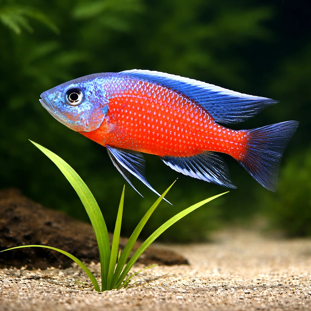 Red Fin Kadango Cichlid - UK (Copadichromis borleyi) — Add bold colour to your cichlid setup with the Red Fin Kadango…