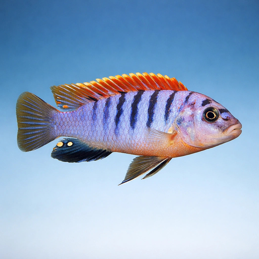 Red Top Hongi Cichlid - UK (Labidochromis sp. Hongi) — Add bold Malawi colour with the Red Top Hongi Cichlid — side clean