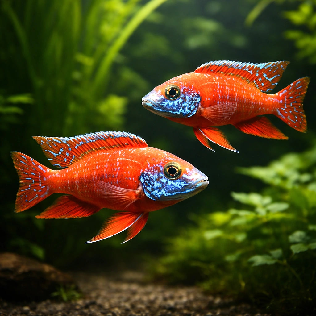 Rubin Red Peacock Cichlid - UK (Aulonocara sp. 'Rubin Red') — Add bold colour to your aquarium with the Rubin Red Peacock…