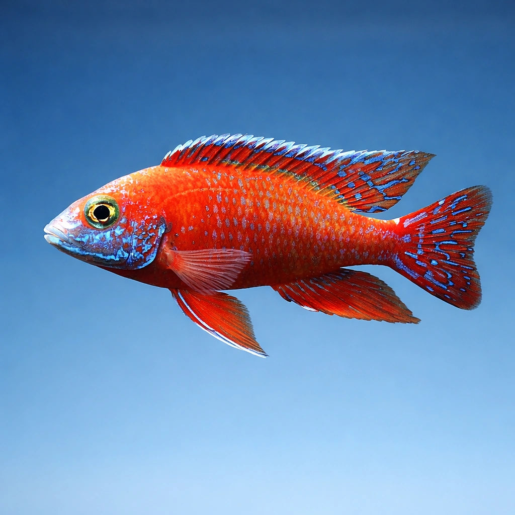 Rubin Red Peacock Cichlid - UK (Aulonocara sp. 'Rubin Red') — Add bold colour to your aquarium with the Rubin Red Peacock…