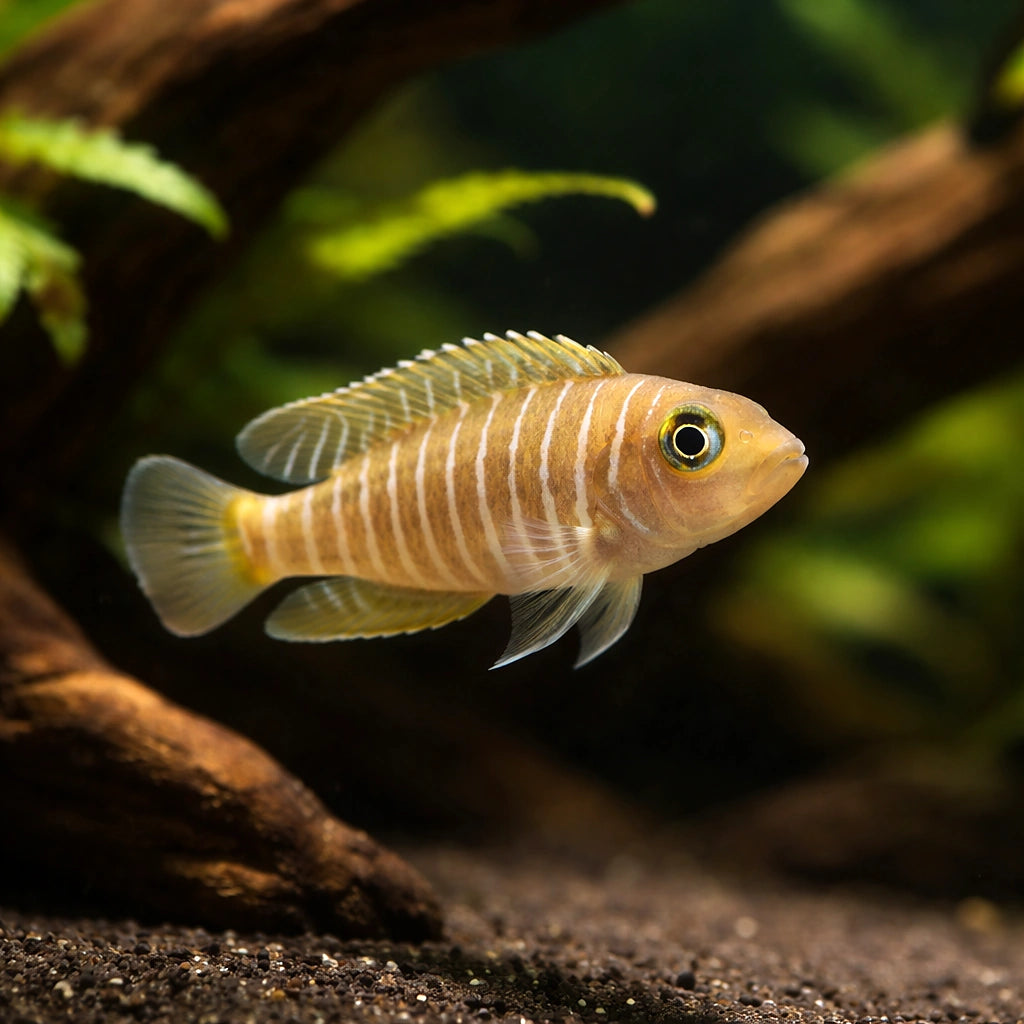Many-Banded Dwarf Lamprolog — Shell-Dwelling Cichlid - Moderate Care | UK (Neolamprologus multifasciatus) — Distinctive…