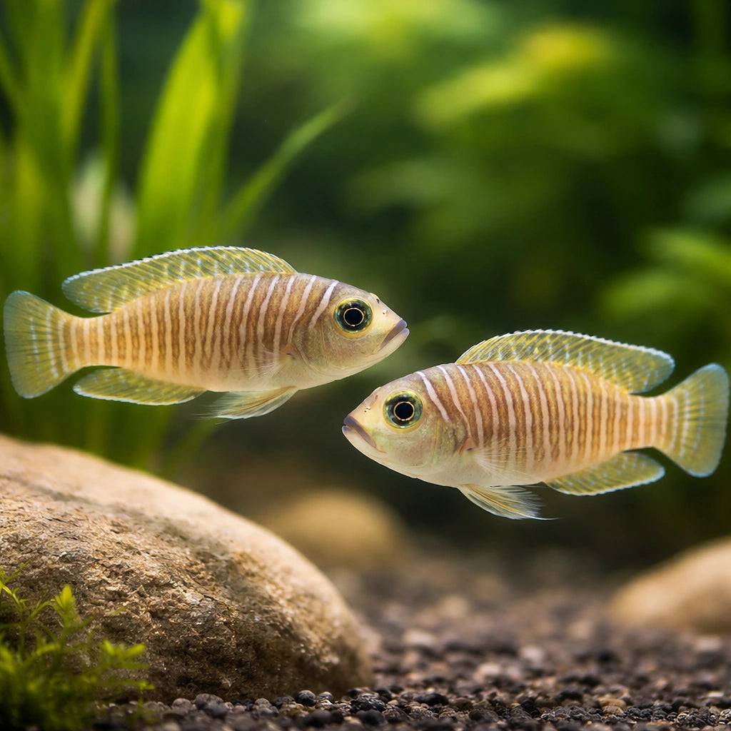 Many-Banded Dwarf Lamprolog — Shell-Dwelling Cichlid - Moderate Care | UK (Neolamprologus multifasciatus) — Distinctive…