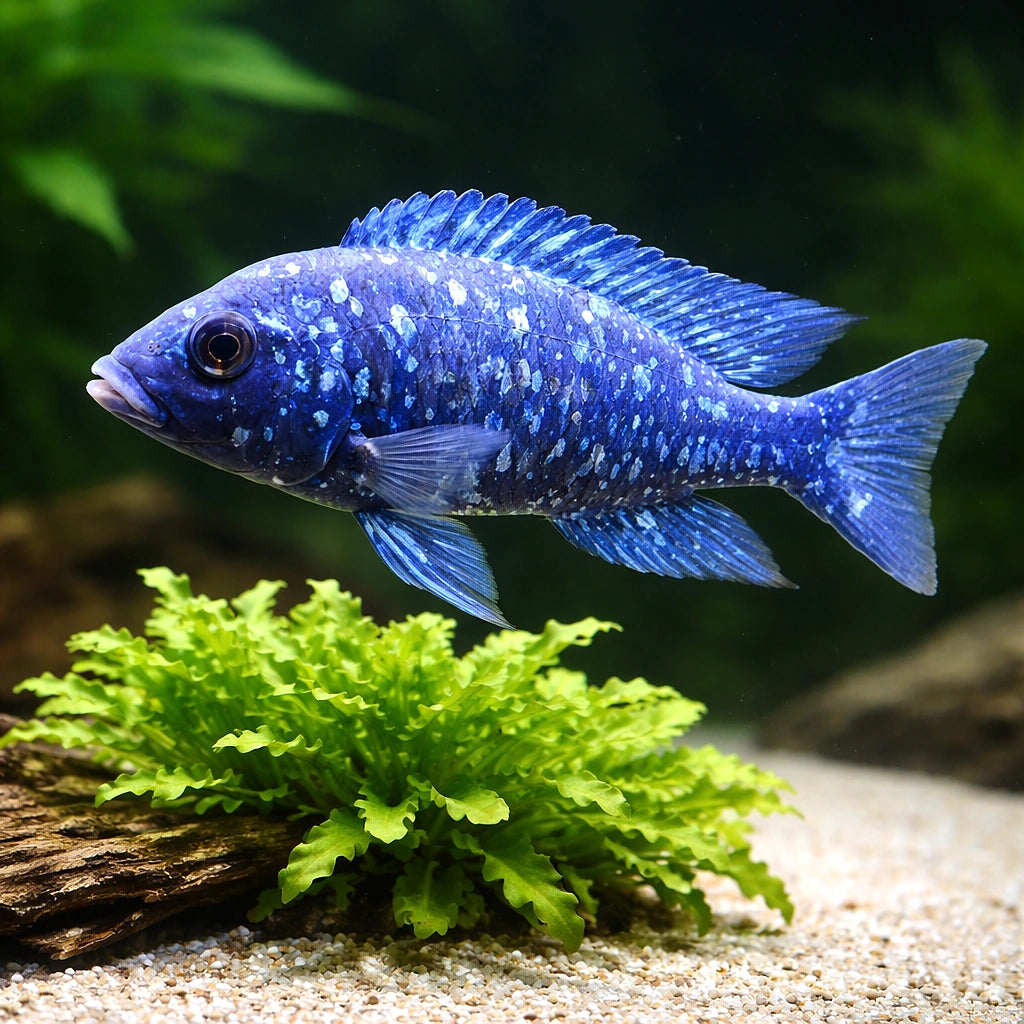 Star Sapphire Hap Cichlid - UK (Placidochromis phenochilus) — Add vivid colour and active movement with the Star Sapphire…