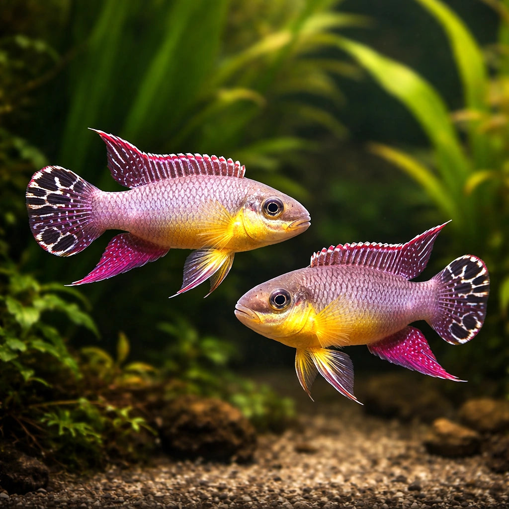 Pelvicachromis Taeniatus Dehane - Beautifully Coloured West African Dwarf Cichlid (Pelvicachromis taeniatus) — The — pair…