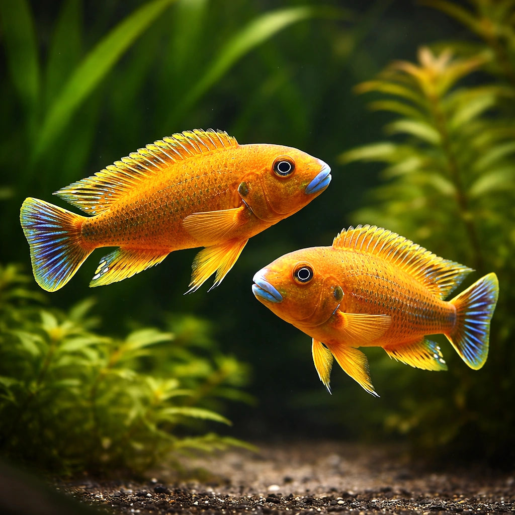 William's mbuna, Redtop Ice Blue — Williams Red Top Mbuna - UK (Pseudotropheus williamsi) — Striking Williams Red Top Mbuna…