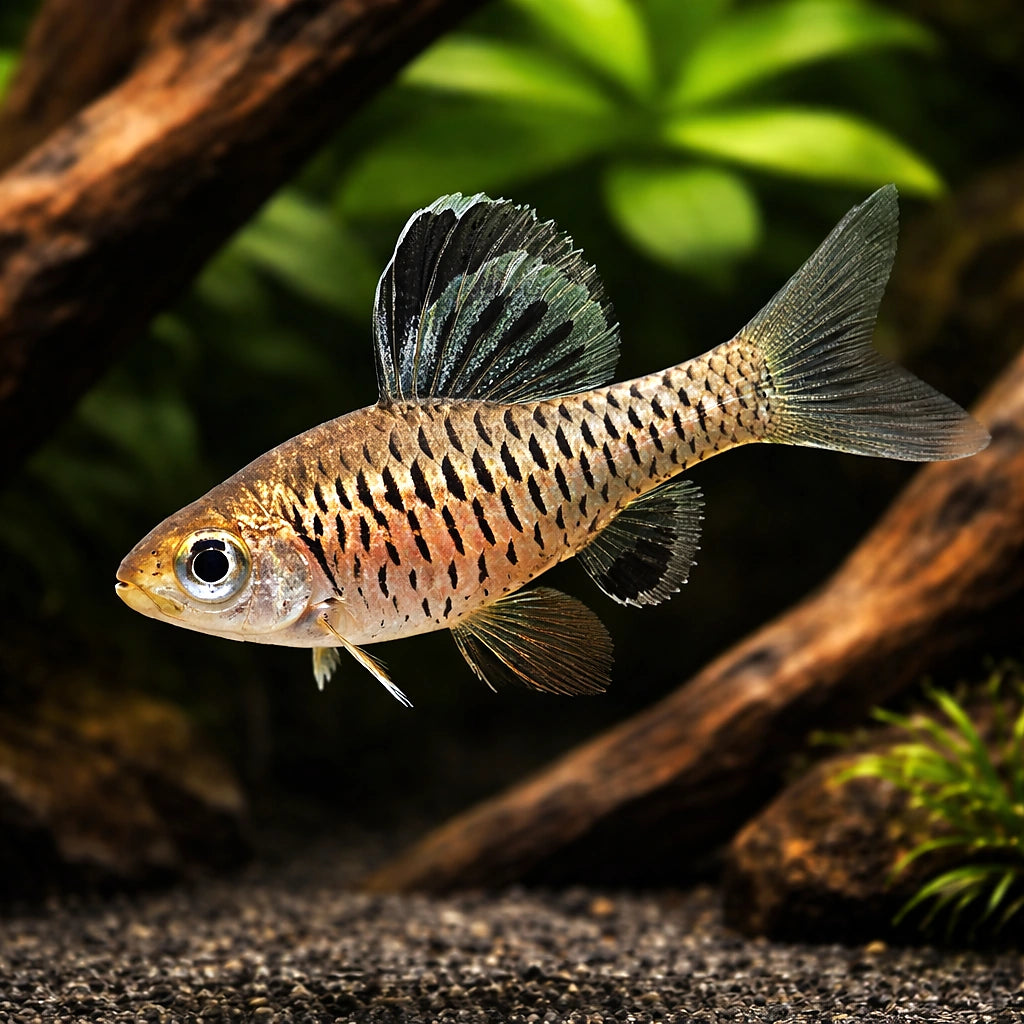 Indian High Fin Barbs - Oreichthys Cosuatis - West Bengal - Cyprinid Fish, Stunning Tropical Schooling Fish for Beginner…