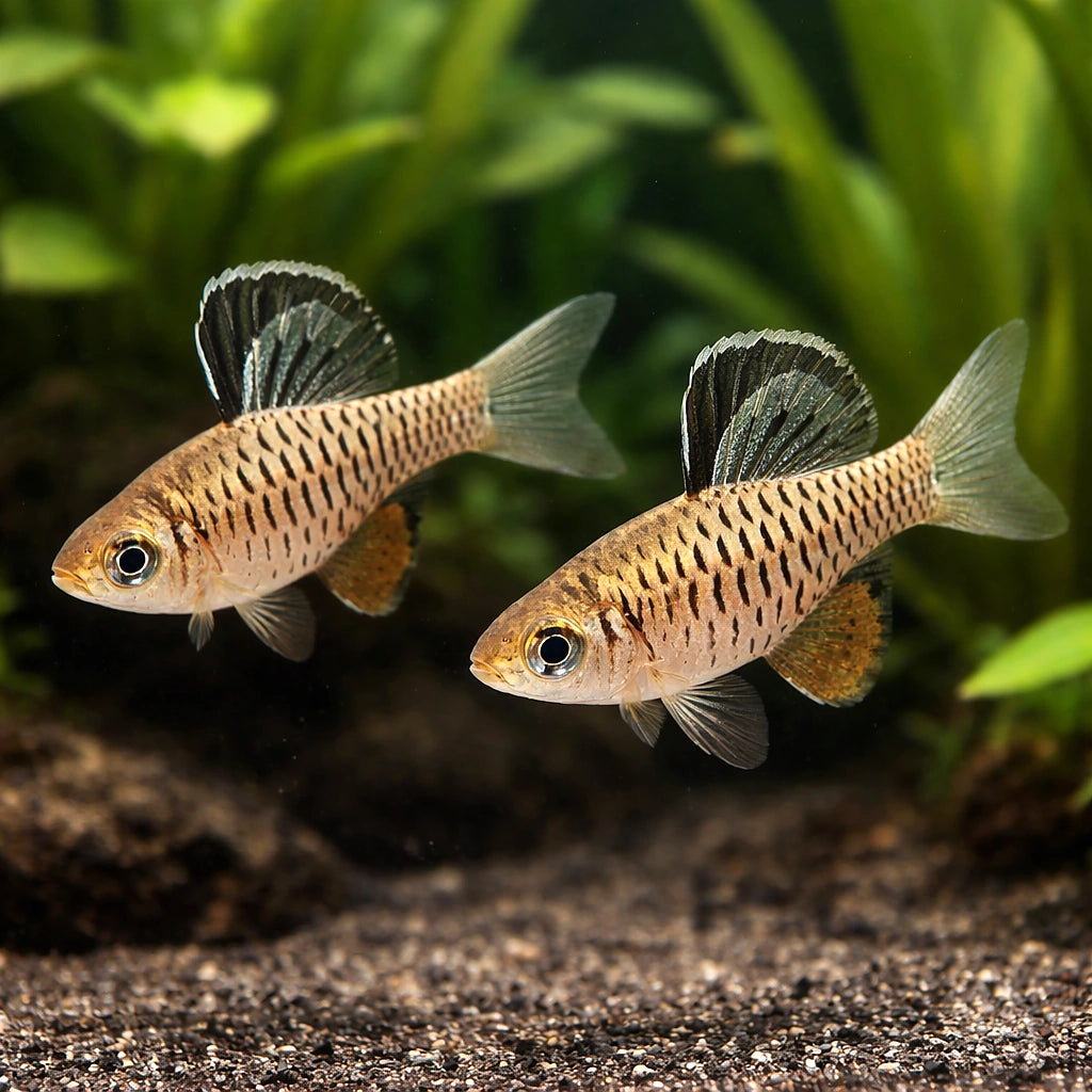 Indian High Fin Barbs - Oreichthys Cosuatis - West Bengal - Cyprinid Fish, Stunning Tropical Schooling Fish for Beginner…