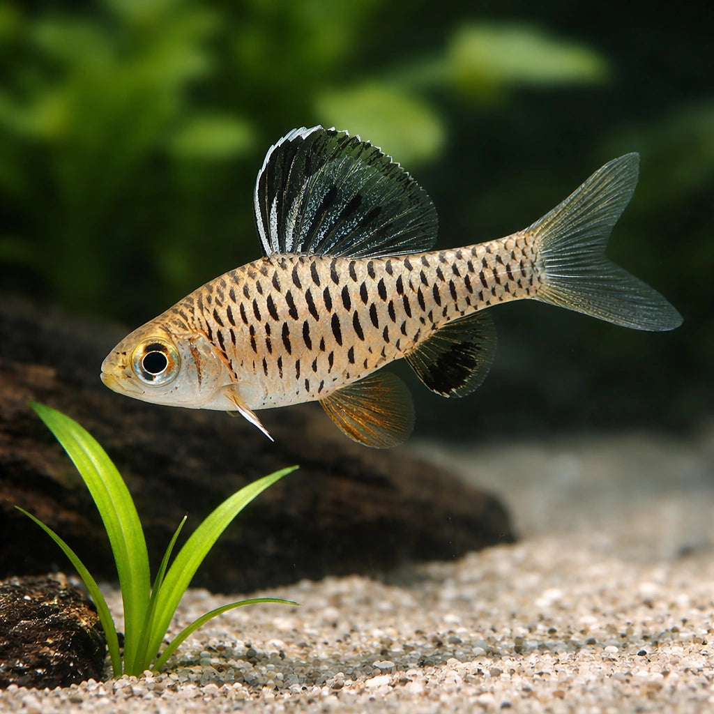Indian High Fin Barbs - Oreichthys Cosuatis - West Bengal - Cyprinid Fish, Stunning Tropical Schooling Fish for Beginner…