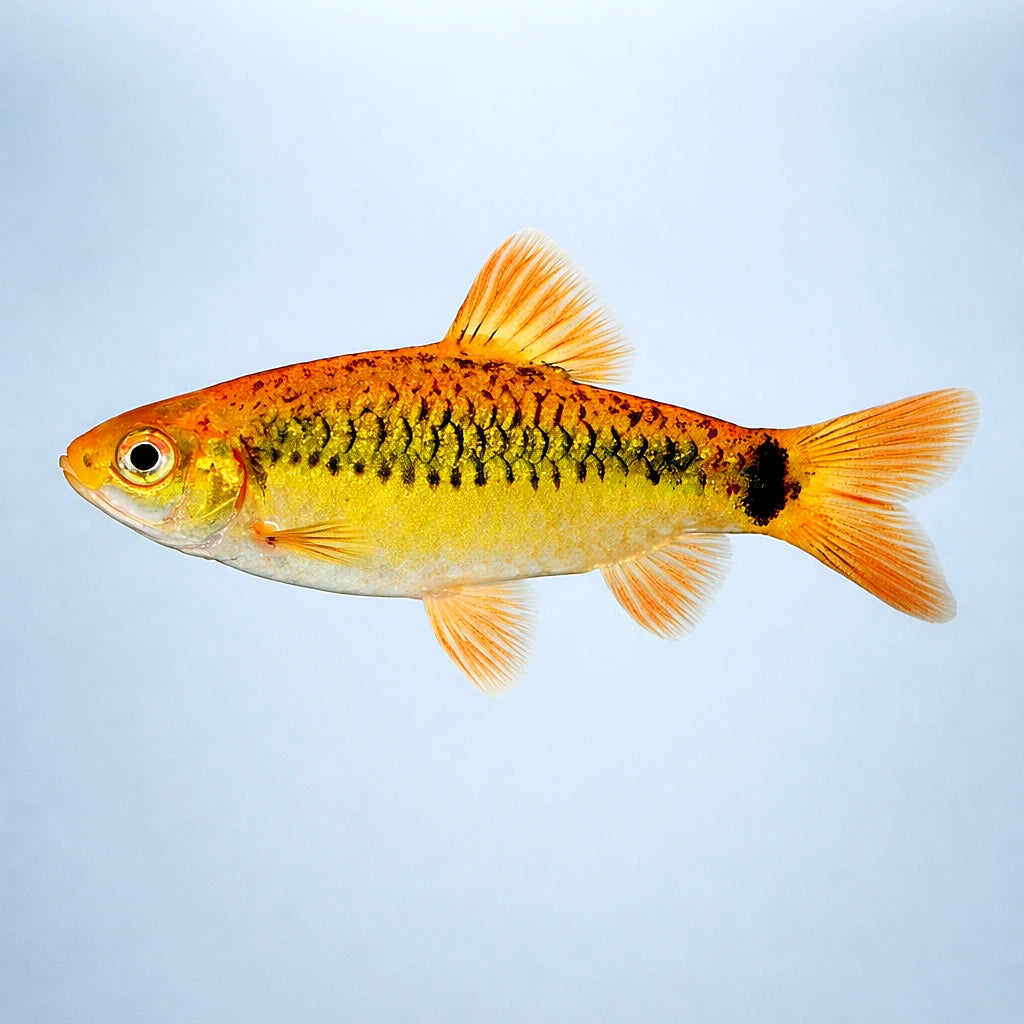 Neon Golden Barb - UK (Barbodes semifasciolatus) — Add vibrant colour with X Neon Golden Barb, a lively peaceful shoaling…