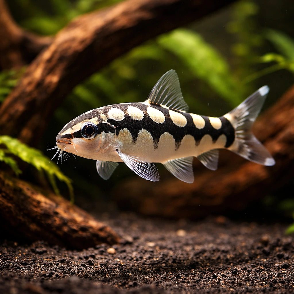 Dwarf Chain Loach - Tropical Fish UK (Ambastaia sidthimunki) — Add character to your aquarium with Dwarf Chain Loach, a…