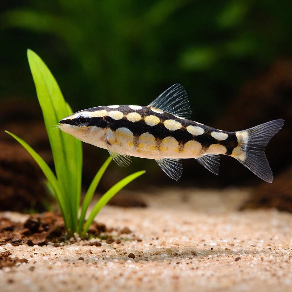 Dwarf Chain Loach - Tropical Fish UK (Ambastaia sidthimunki) — Add character to your aquarium with Dwarf Chain Loach, a…