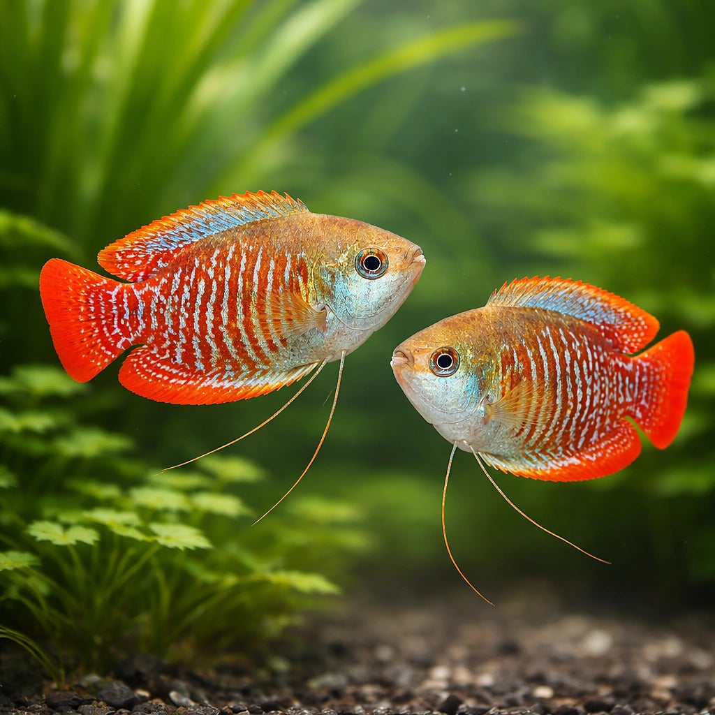 Dwarf Gourami - Tropical Fish UK (Trichogaster lalius) — Add a colourful dwarf gourami to your community tank — pair planted