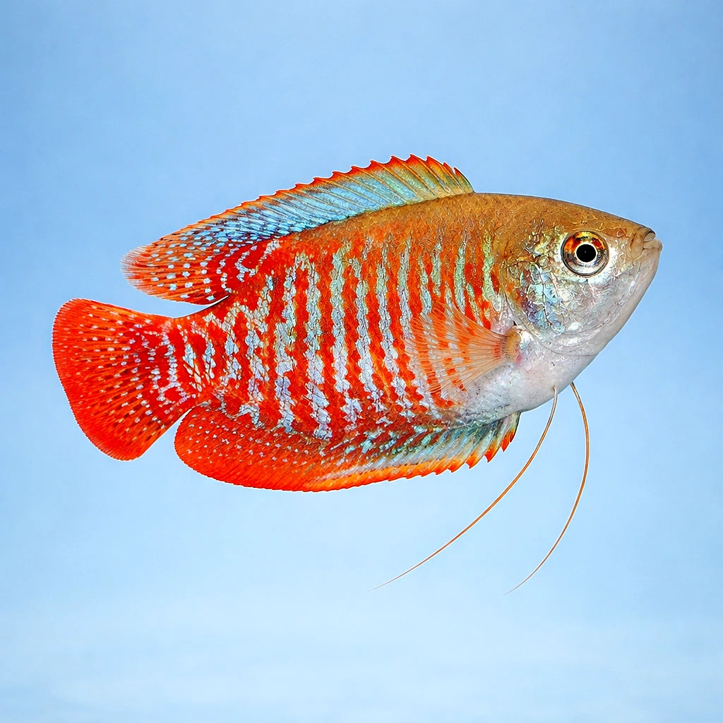 Dwarf Gourami - Tropical Fish UK (Trichogaster lalius) — Add a colourful dwarf gourami to your community tank — side clean