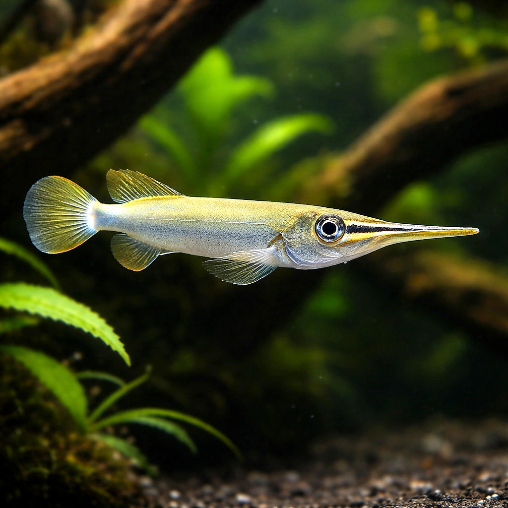 Malayan Halfbeak — Forest Halfbeak (Dermogenys pusilla) - UK (Dermogenys pusilla) — Striking Forest Halfbeak livebearer…
