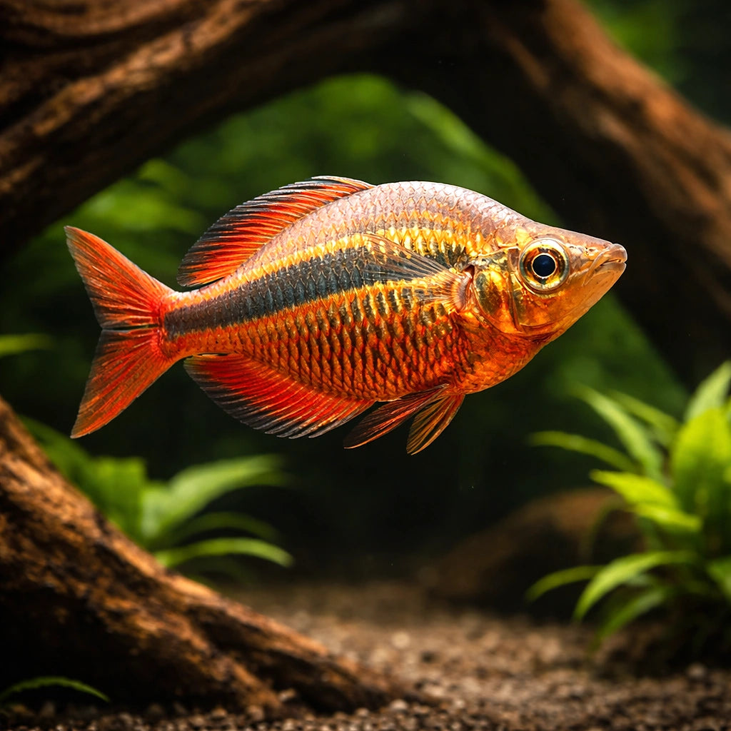Banded Rainbowfish - Jewel Rainbowfish (Melanotaenia trifasciata) - UK (Melanotaenia trifasciata) — Add vibrant colour with…