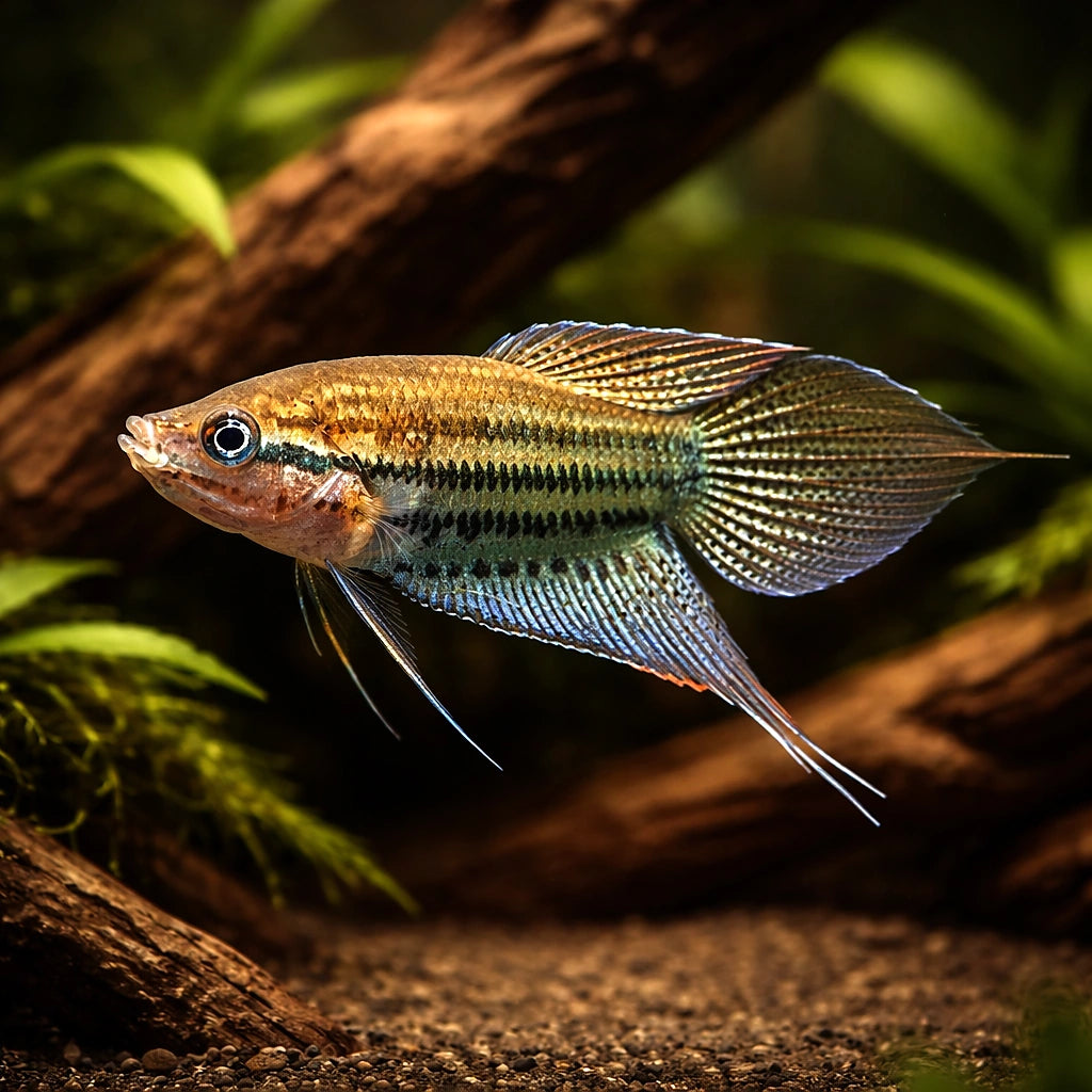 Croaking Gourami (Trichopsis vittata) - UK (Trichopsis vittata) — Distinctive Croaking Gourami with fascinating vocal — hero…