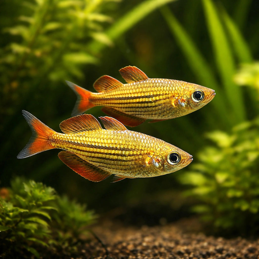 Dwarf Australian Rainbow — X Dwarf Rainbowfish (Melanotaenia Maccullochi) - UK (Melanotaenia maccullochi) — Add striking X…