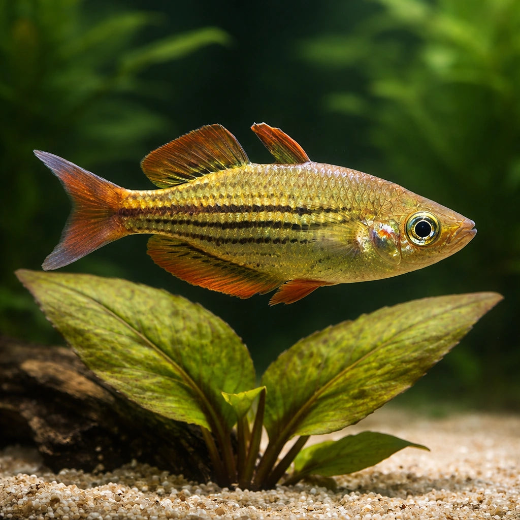 Dwarf Australian Rainbow — X Dwarf Rainbowfish (Melanotaenia Maccullochi) - UK (Melanotaenia maccullochi) — Add striking X…