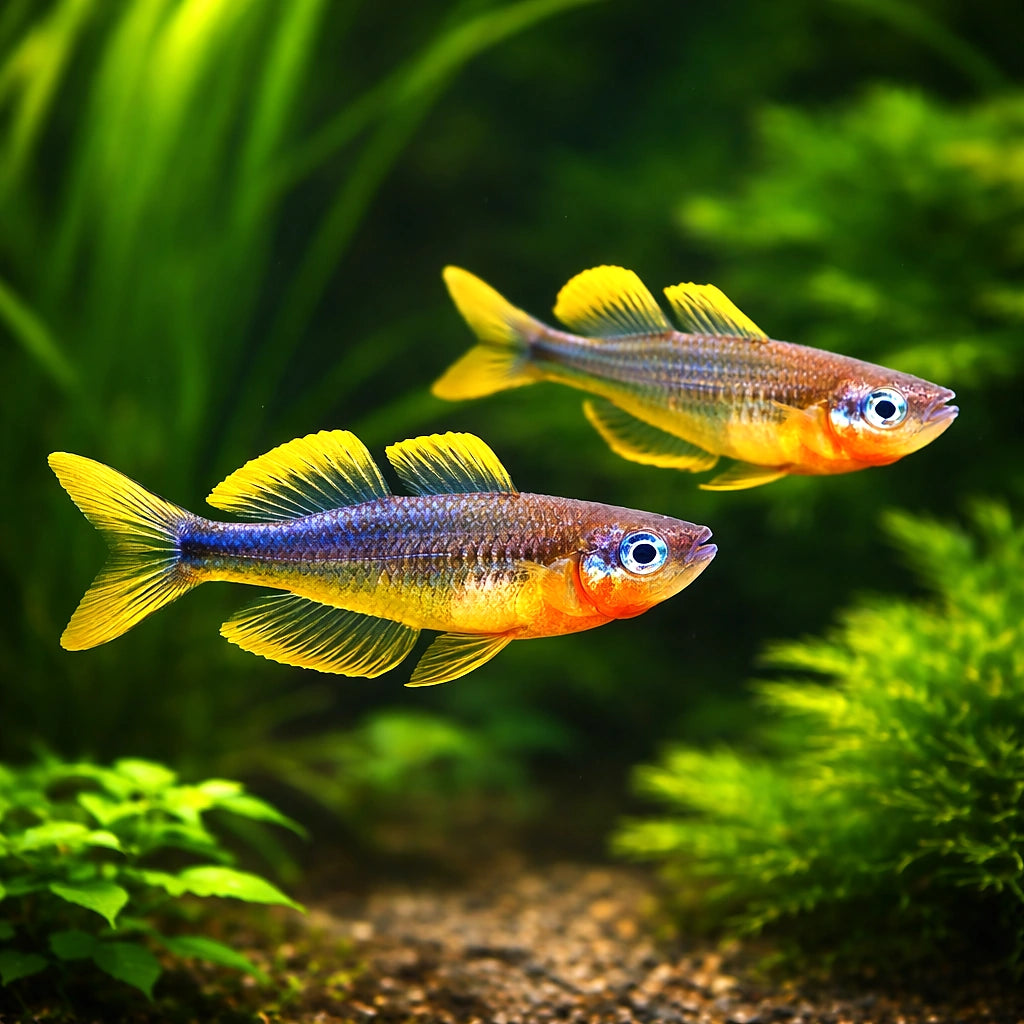 Forked-Tail Rainbowfish Popondetta / Furcata TROPICAL FISH 1-2Cm - UK (Pseudomugil furcatus) — A striking rainbowfish with…