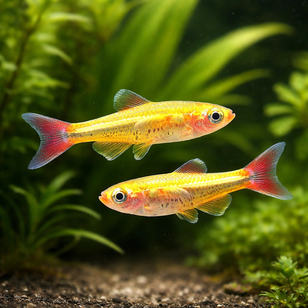 Gold White Cloud Mountain Minnows - Tanichthys albonubes - UK (Tanichthys albonubes) — Bright Gold White Cloud Mountain…