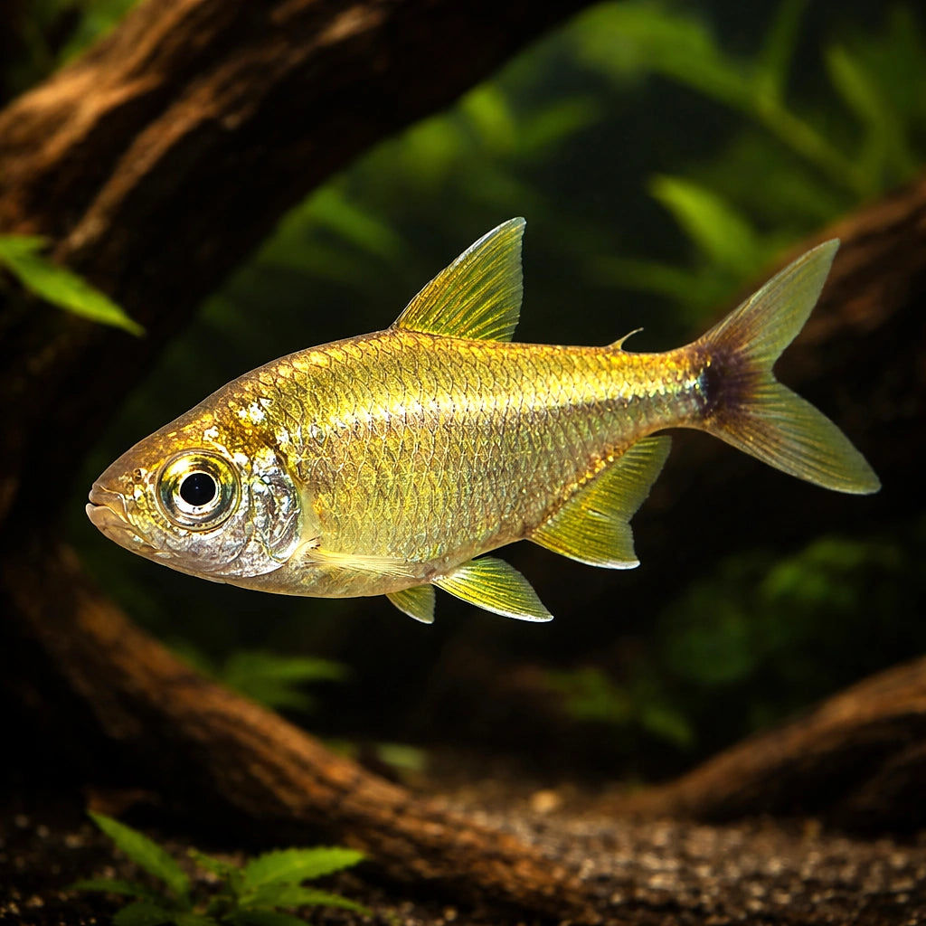 Golden Tetras - UK (Hemigrammus rodwayi) — Bright Golden Tetras add shimmering colour to peaceful community aquariums — hero…