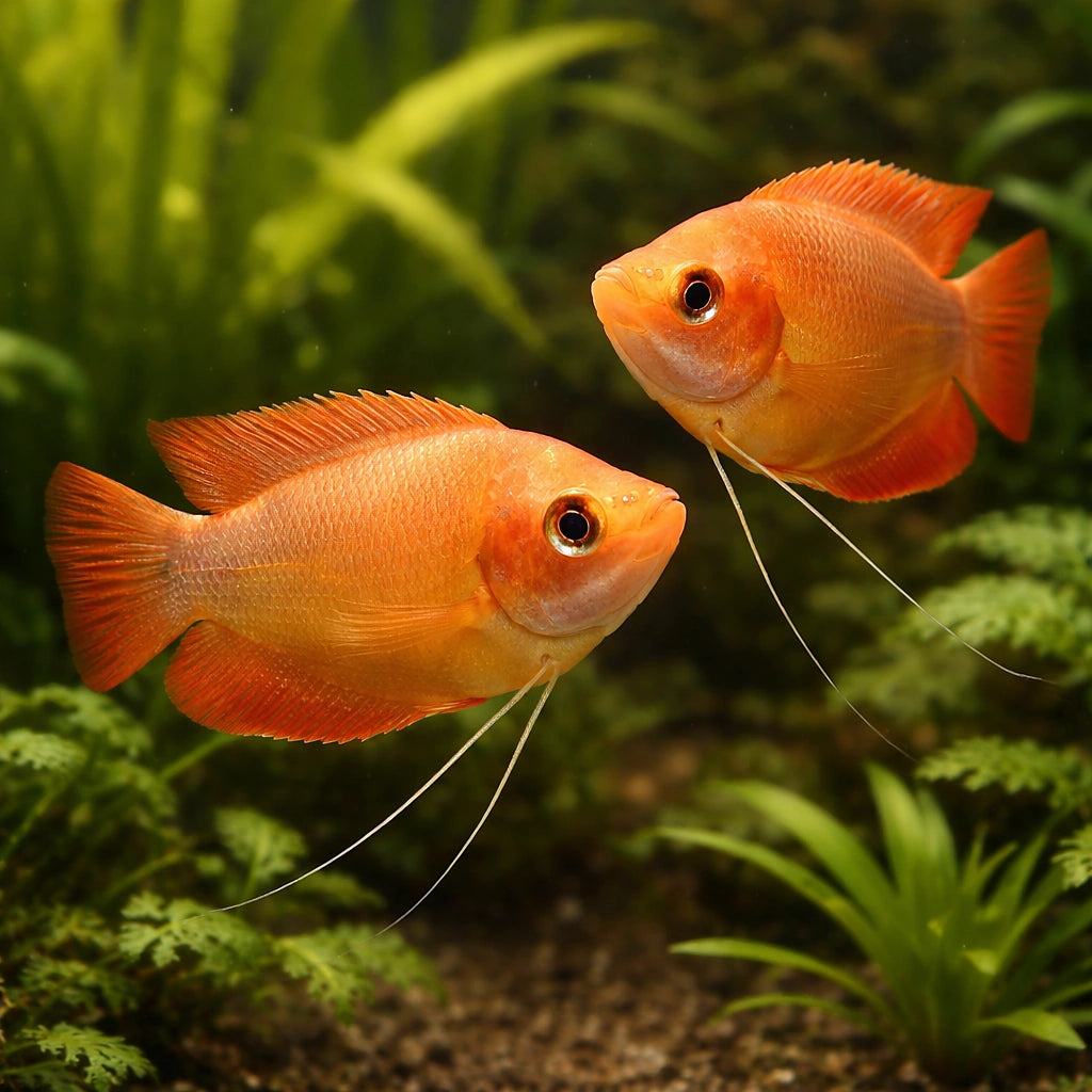 Orange Thick-Lipped Gourami (Trichogaster labiosa "Orange") - UK (Trichogaster labiosa) — A bold, colourful labyrinth fish…