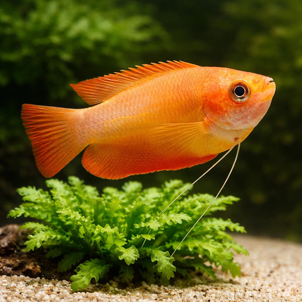 Orange Thick-Lipped Gourami (Trichogaster labiosa "Orange") - UK (Trichogaster labiosa) — A bold, colourful labyrinth fish…