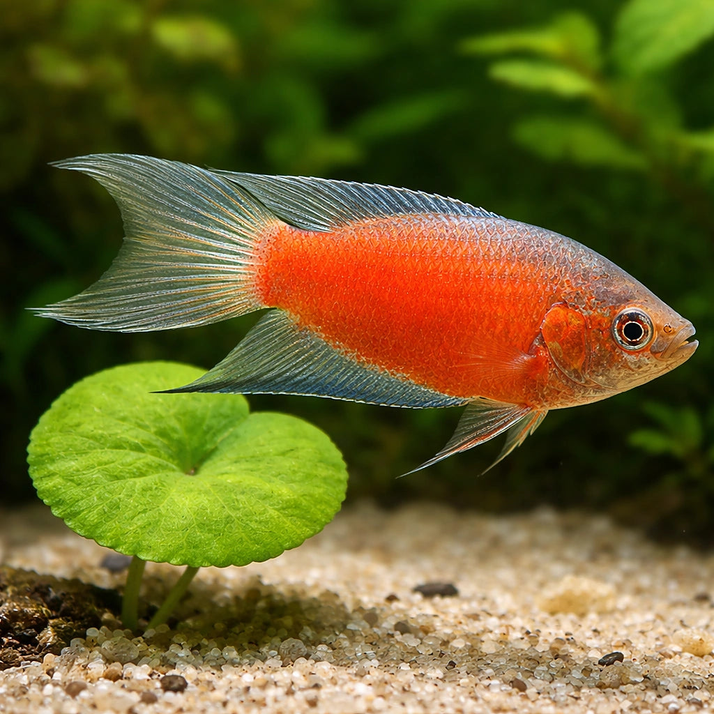 Red Paradise Fish - Macropodus Opercularis Red | UK (Macropodus opercularis) — Striking Red Paradise Fish with bold colour…