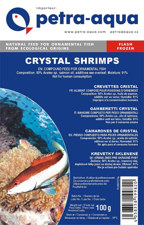 6x100g Crystal Shrimps Blister - Frozen Fish Food UK — tropical fish for sale UK