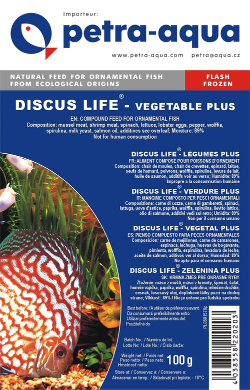 6X100G Discus Life Vegetable Plus Blister — tropical fish for sale UK