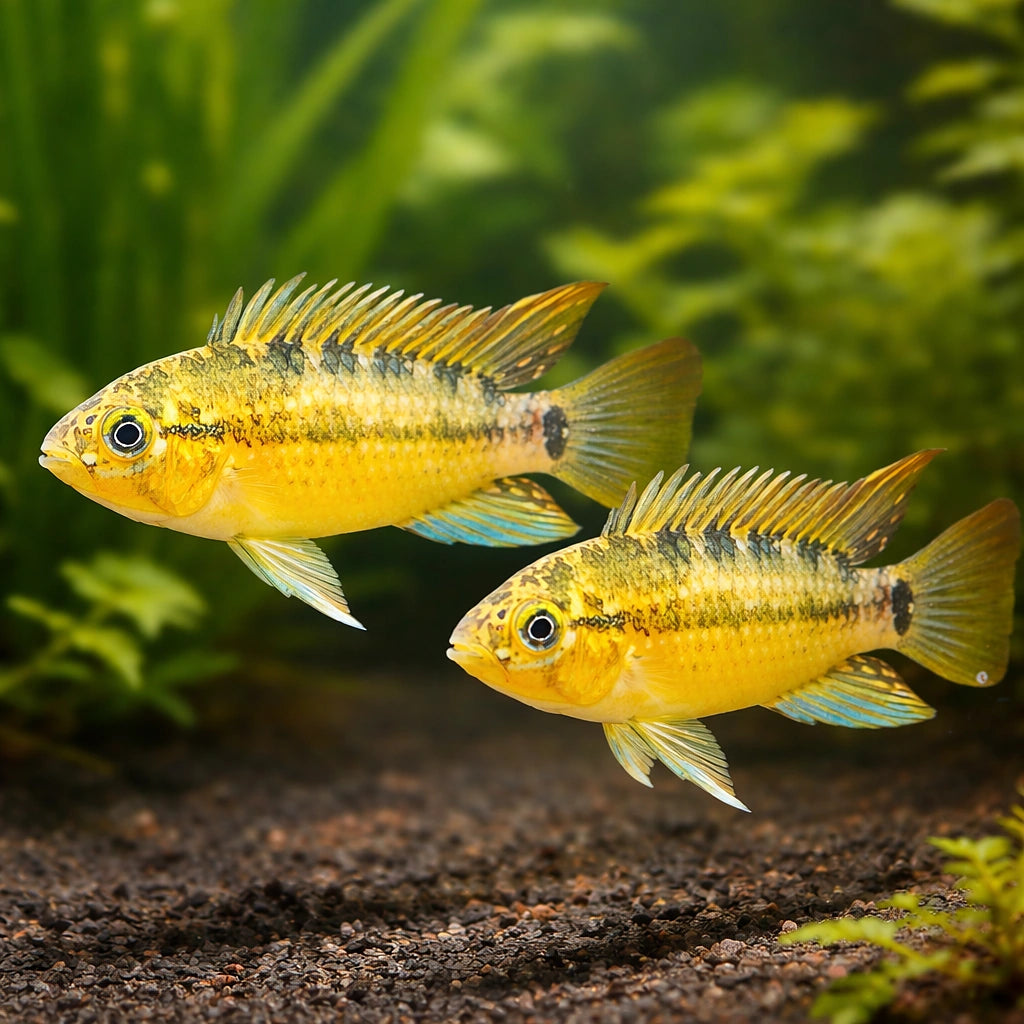 Tucurui Dwarf Cichlid — tropical fish for sale UK — AI pair planted view