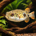 Twin-Spot Puffer — tropical fish for sale UK — AI hero driftwood view