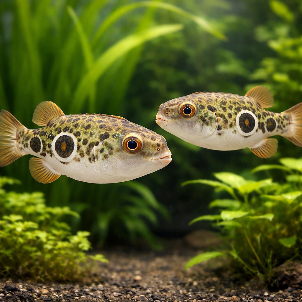 Twin-Spot Puffer — tropical fish for sale UK — AI pair planted view