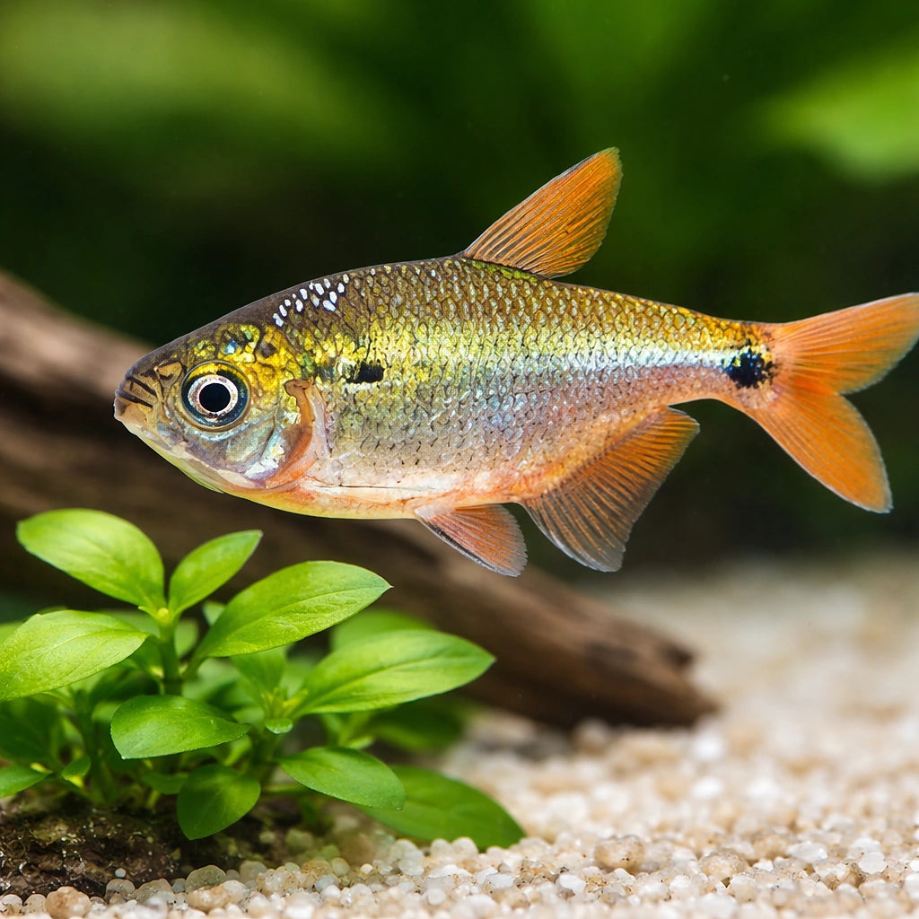 Two-Spot Astyanax — tropical fish for sale UK — AI scale plant view