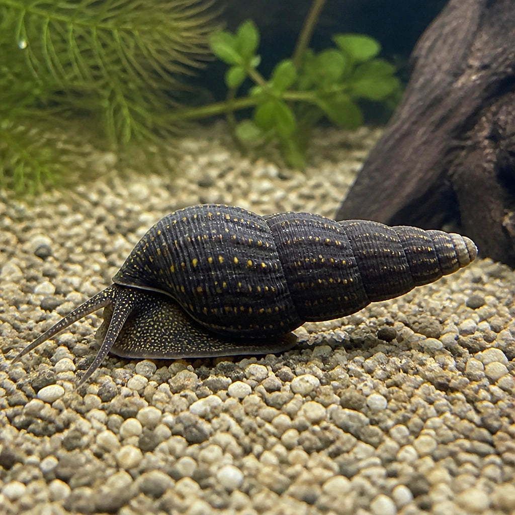Yellow Spotted Rabbit Snail — Snail for sale UK — AI natural aquarium view