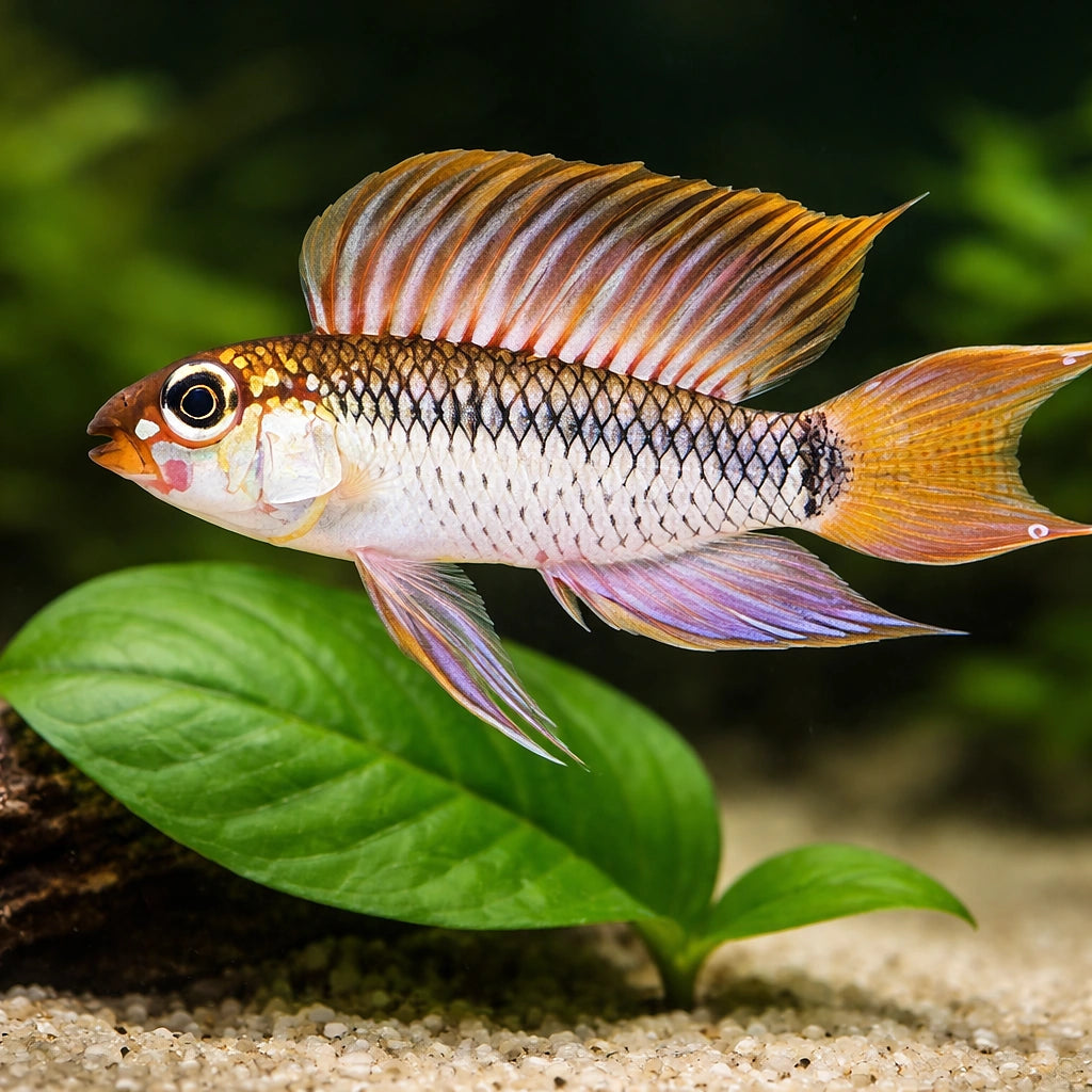 Uapesi Dwarf Cichlid Sao Gabriel — tropical fish for sale UK — AI scale plant view