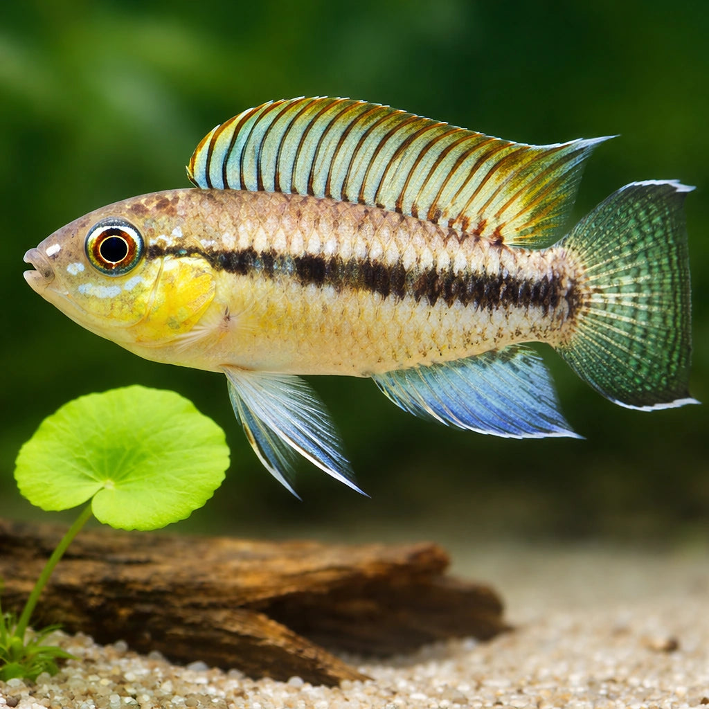 Uapesi Dwarf Cichlid urubaxi — tropical fish for sale UK — AI scale plant view