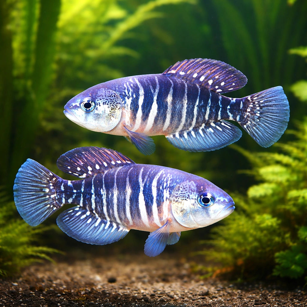 Variable Pearfish, Blue-Ban — tropical fish for sale UK — AI pair planted view