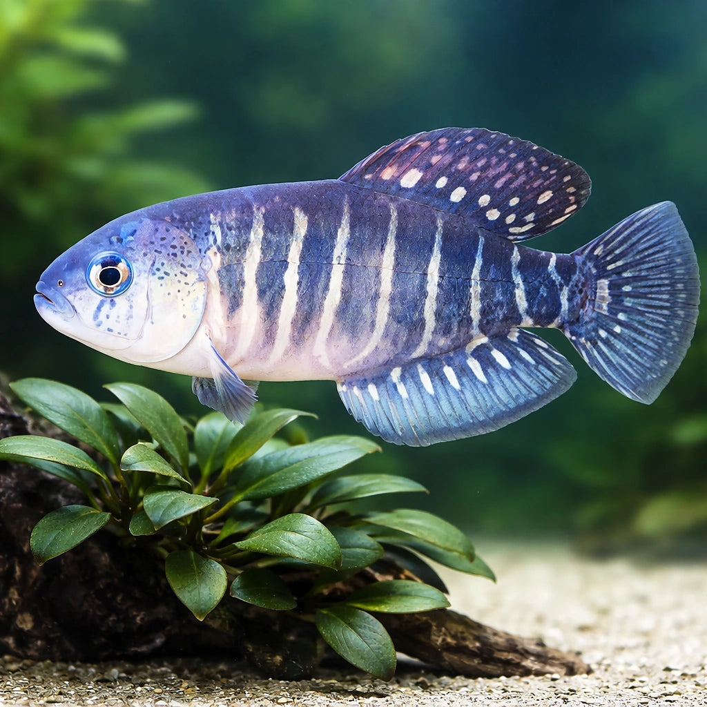 Variable Pearfish, Blue-Ban — tropical fish for sale UK — AI scale plant view
