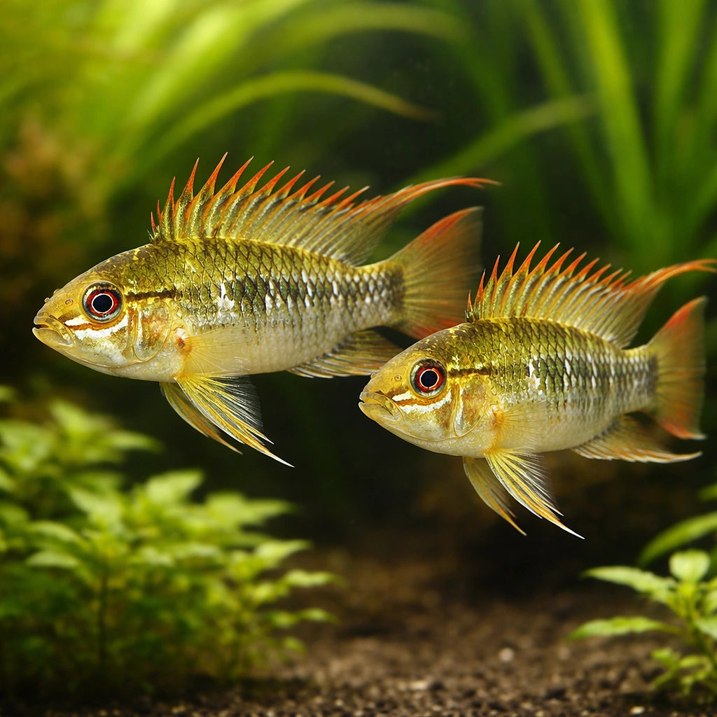 Veijia Dwarf Cichlid — tropical fish for sale UK — AI pair planted view